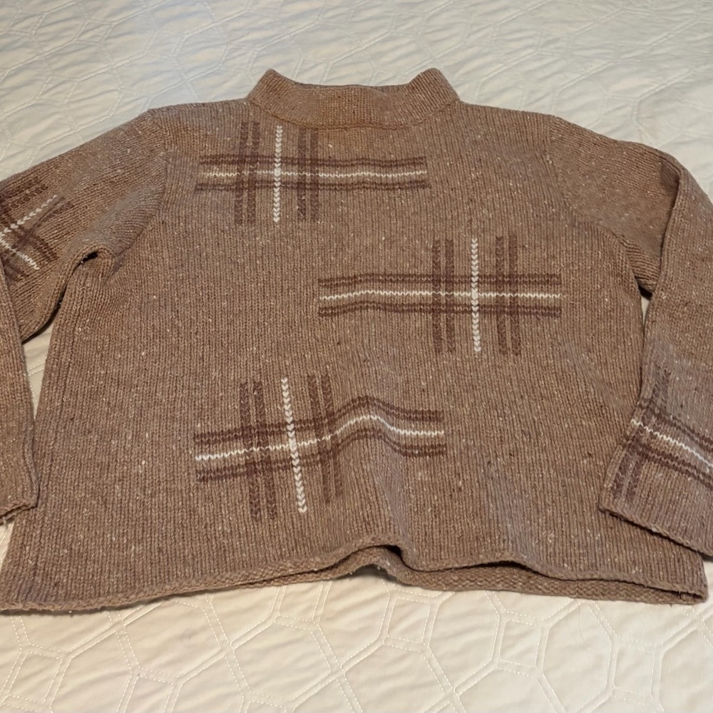 Liz Claiborne Brown Plaid Turtleneck Sweater
